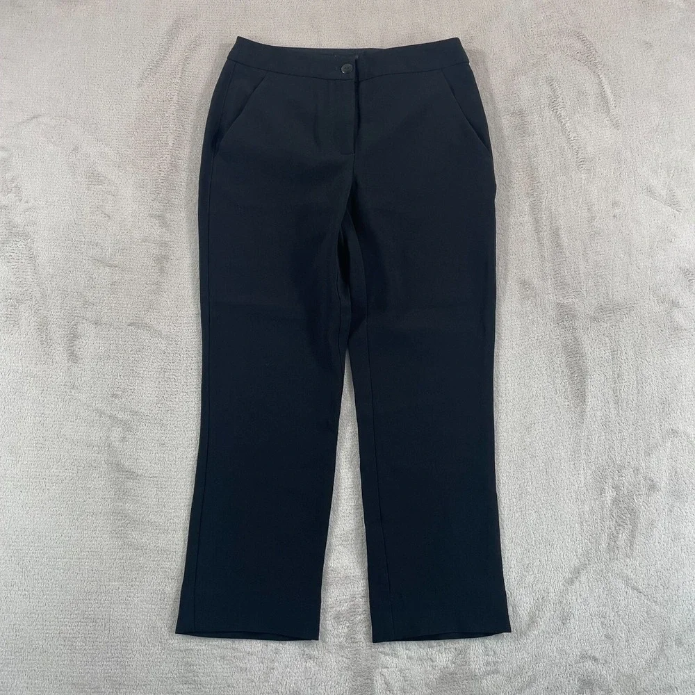 Chanel Uniform Pants Women 28x24 Black Straight Fit Designer‎ Work Wear